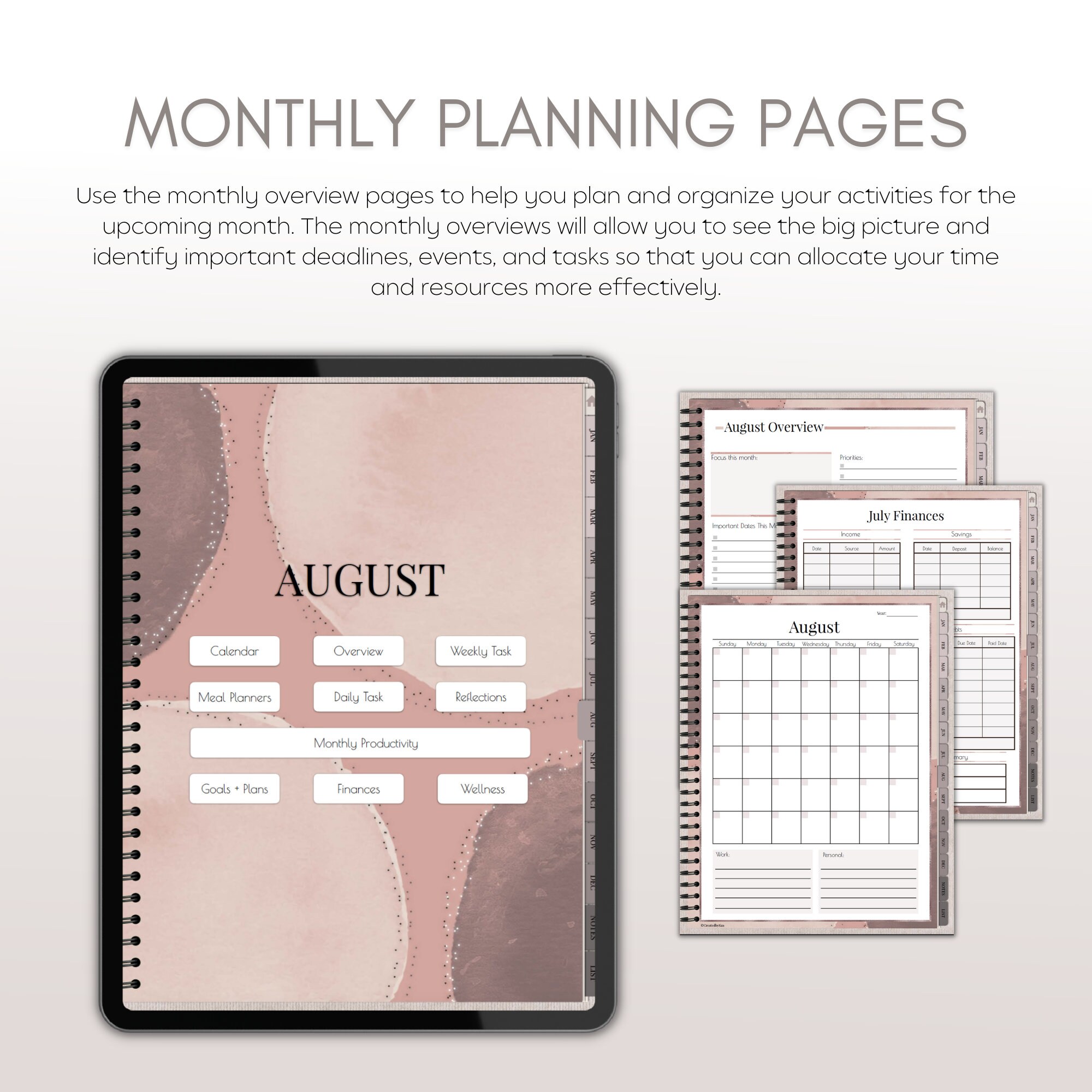Undated Digital Planner for Goodnotes & Notability, Daily Life Planner ...