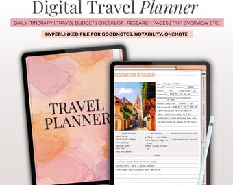 Digital Travel Planner for Goodnotes: Vacation Itinerary Template (PDF)