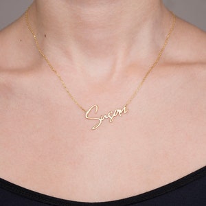 Gold Name Necklace, Personalized Name Plate Necklace Women, Jewelry For Teenage Girls, Birthday Gifts for Her, Christmas Gifts for Mom