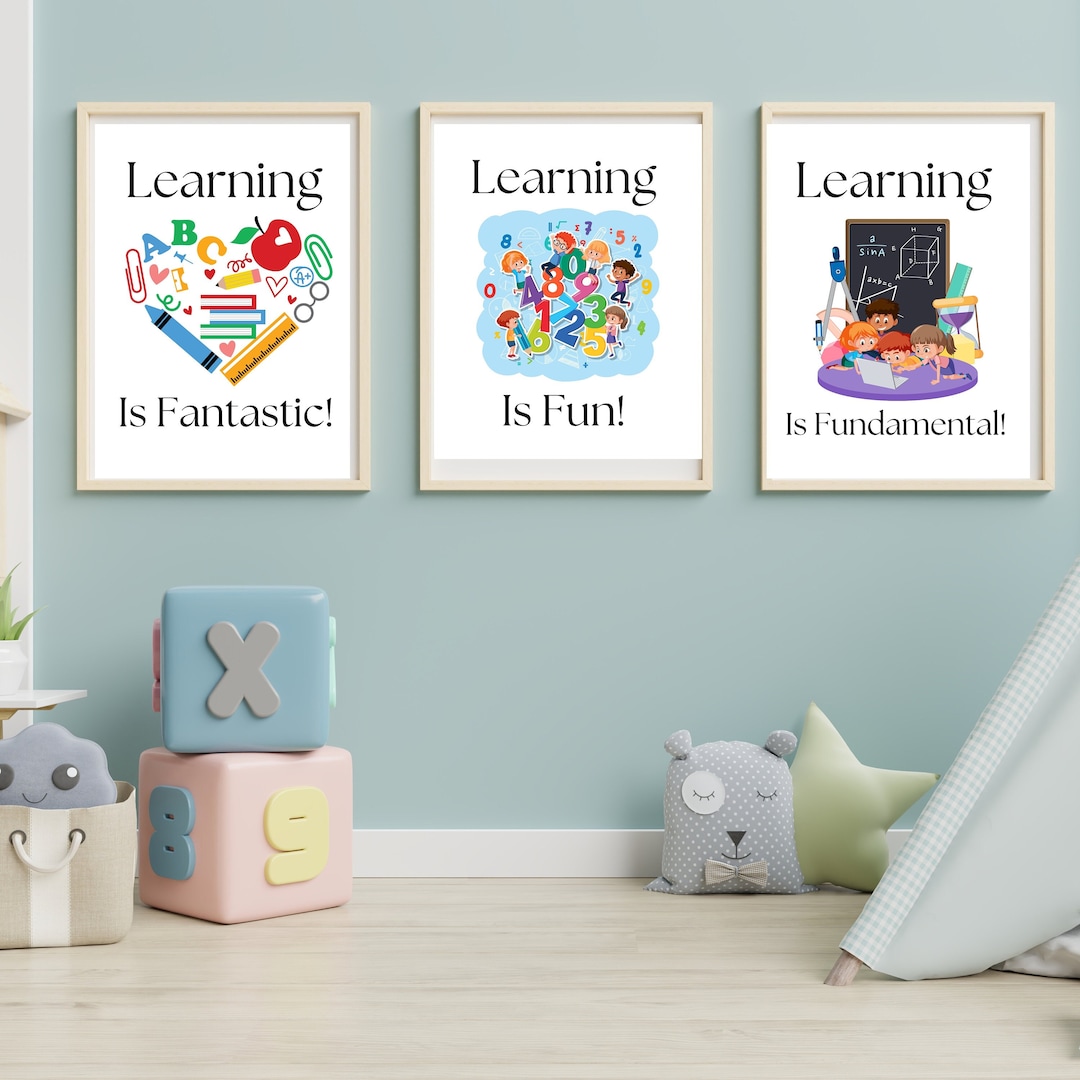Learning Wall Art, Children's Wall Art, Kid's Wall Art, Nursery Room