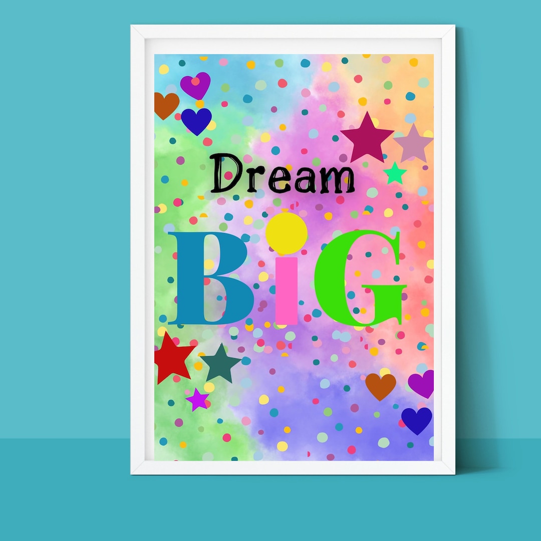 Dream Big Wall Art Childrens Wall Art Bedroom Art Nursery Room Art dream-big-wall-art-childrens-wall-art-bedroom-art-nursery-room-art