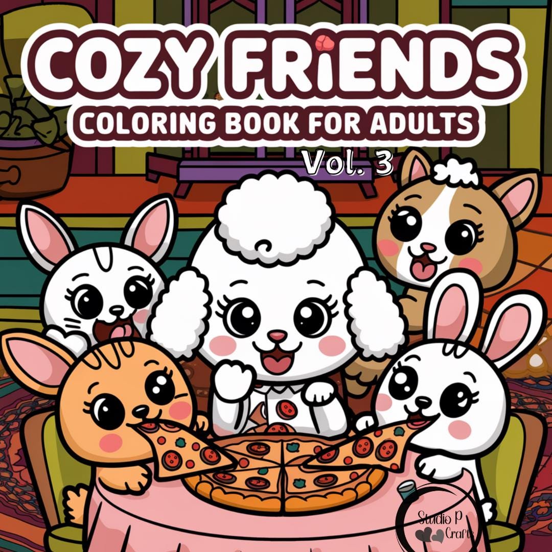Cozy Friends Coloring Book Vol. 3, Comfort Coloring, Cozy Coloring ...