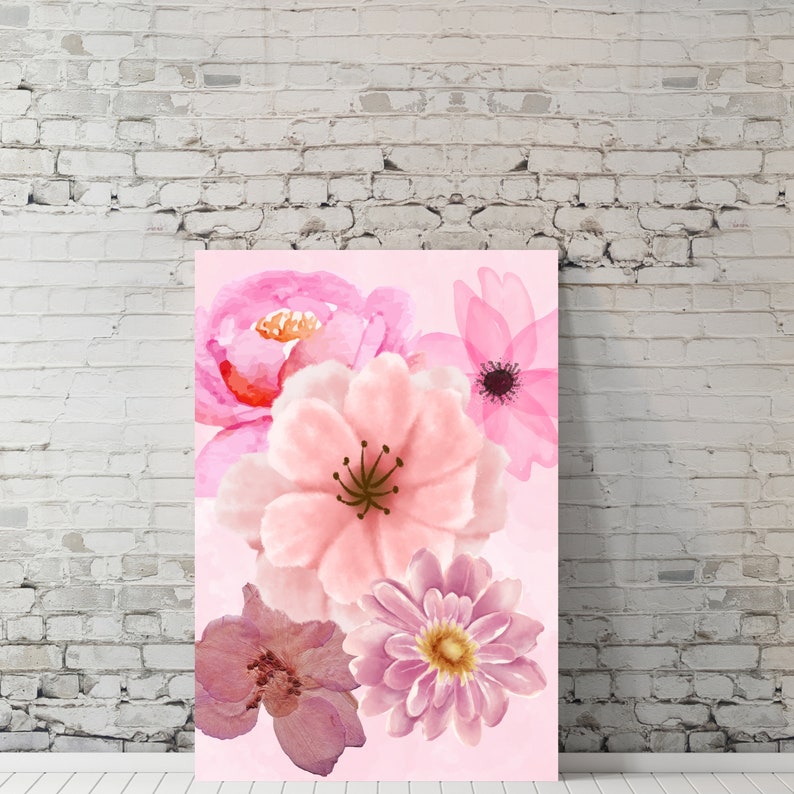 Pink Flowers, Floral Wall Art, Wall Art for Business, Wall Art for