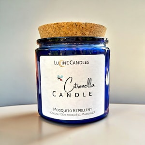 Citronella Candle | Mosquito Repellent Candle | All Natural Citronella Candle | Coconut Soy Candle | Wooden Wick Citronella Candle | Summer