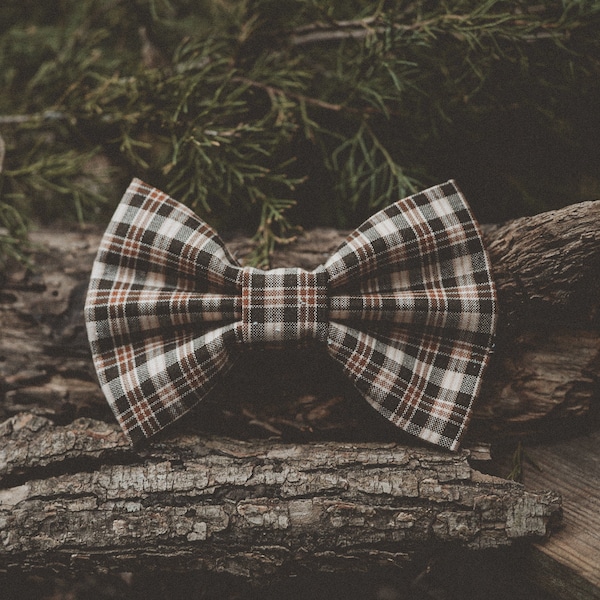 Cabin Plaid Bow | Pet Collar Accessory | Dog Bowties | Dog Sailor Bow | Cat Bows