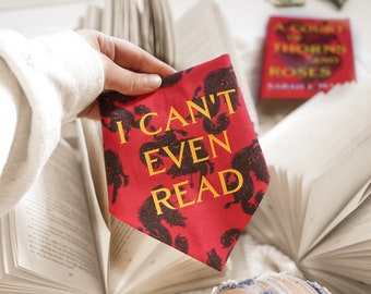 I Can't Even Read Bandana | Bookish Bandanas | Funny Pet Bandanas | Bookish Pet Accessory