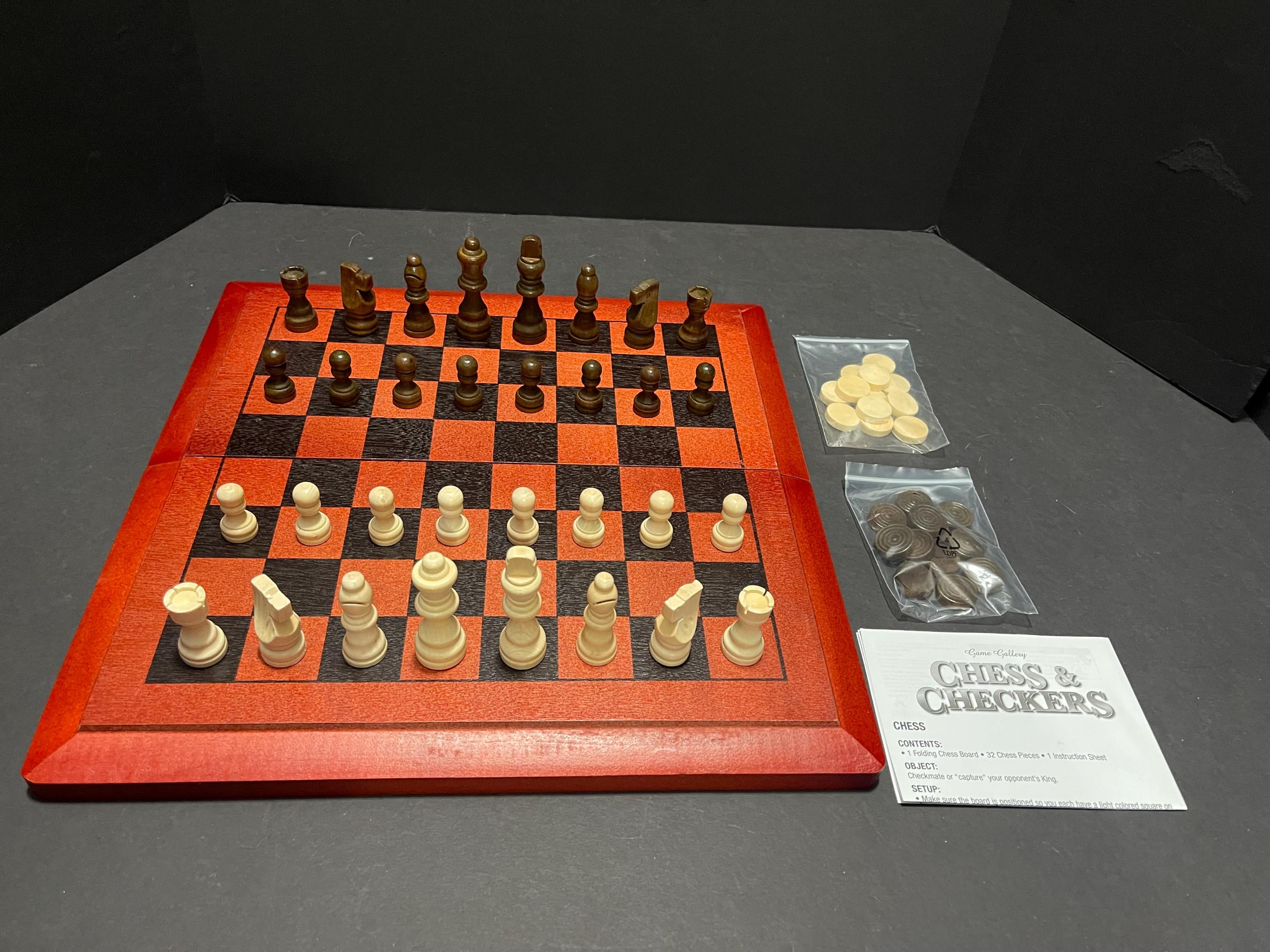 Wooden Chessmen With BLOOD RED BOARD - Chess / Checker Set - Etsy