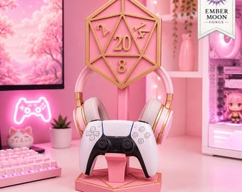 Soporte para auriculares D20, soporte para mando, organizador de cables, accesorio de escritorio para juegos de DnD