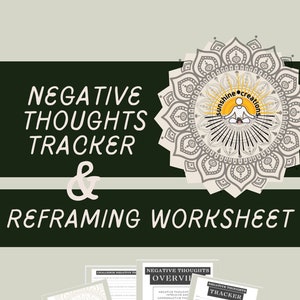 Negative Thoughts Tracker and Reframing Worksheet Printable Worksheet ...