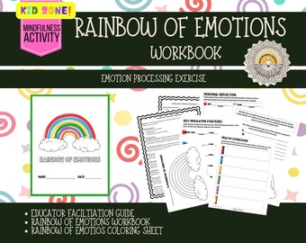 Rainbow of Emotions | Workbook for understanding emotions | Social emotional learning for self-awareness, emotions, art therapy