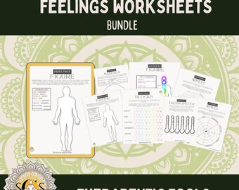 Feelings check in worksheets | Feelings wheel, feelings thermometer, and more | Bundle of printable worksheets |classroom resources