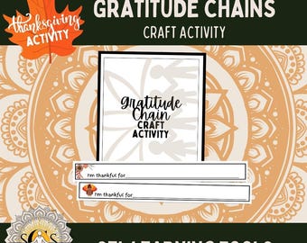 Gratitude Chain Craft | Printable craft for kids | Printable Gratitude journal for kids | for teens | for adults |Mindfulness and Gratitude