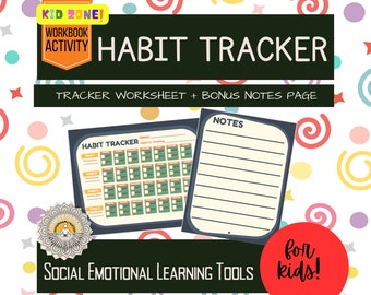 Habit Tracker for Kids | Printable worksheet for kids | Multi-function Tracker tool for self-awareness, goal setting | classroom resource
