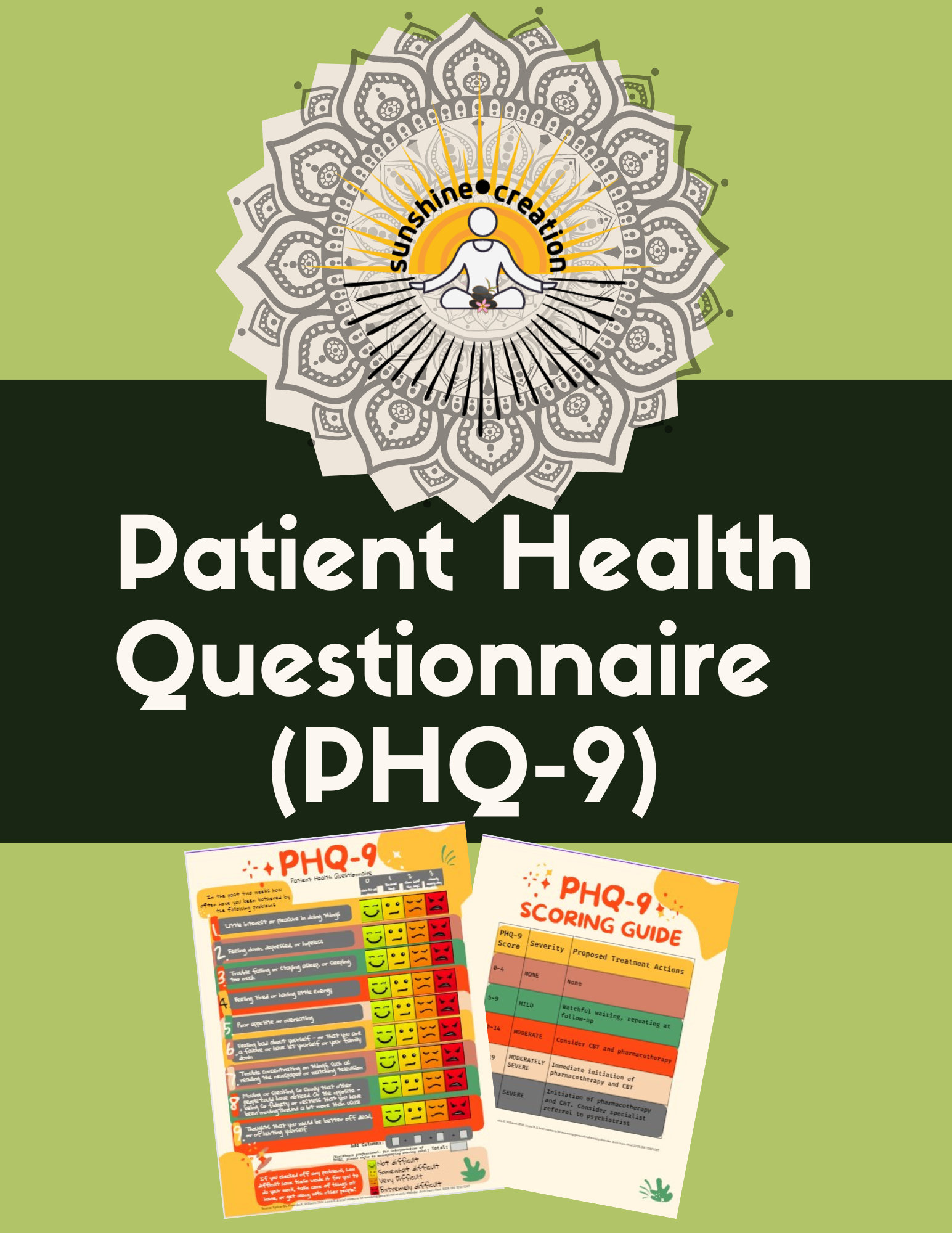 PHQ9 Assessment and Screener Printable Assessment Patient Health