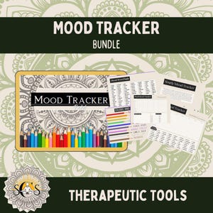 Mood Tracker Bundle with Bonus resources| printable worksheets for emotional regulation | bonus color emotions chart and mood word bank