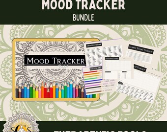 Mood Tracker Bundle with Bonus resources| printable worksheets for emotional regulation | bonus color emotions chart and mood word bank