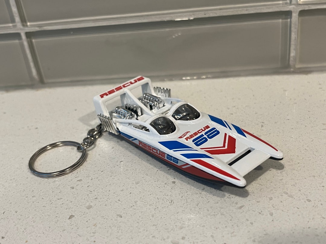 Speed Boat Novelty Keychain Made From 1/64 Diecast Watercraft - Etsy
