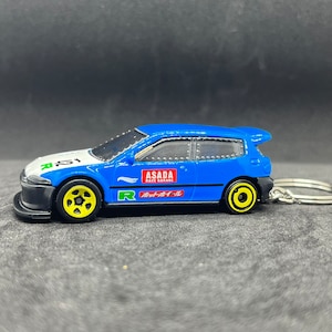 Honda Civic Custom Novelty Keychain made from 1/64 diecast model scale car