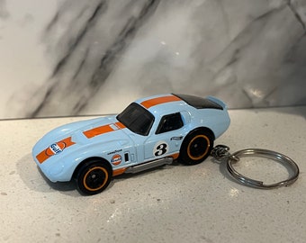 Porte-clés fantaisie Shelby Cobra Daytona Coupé fabriqué à partir d'un modèle réduit de voiture moulé sous pression à l'échelle 1/64