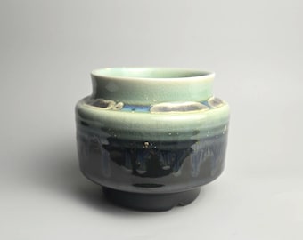 Handmade 4" Glazed Ceramic Plant Pot With Drainage Hole // Small Succulent Hoya Cactus Planter [F62] - US Tariffs Included
