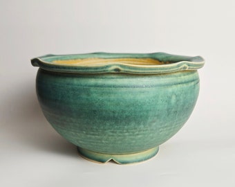 Handmade 7.5" Glazed Ceramic Plant Pot With Drainage // Large Succulent Pot // Houseplant Indoor Planter [C22]