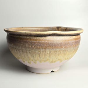 Handmade 7.75&quot; Glazed Ceramic Plant Pot With Drainage // Large Succulent Pot // Houseplant Indoor Planter // Bonsai Pot [D154]