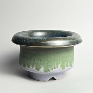 Cache-pot en céramique émaillée fait main de 4 po. avec trou de drainage // Petite jardinière succulente [E176] - Tarifs américains inclus