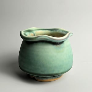 Handmade 3.5&quot; Glazed Ceramic Plant Pot With Drainage Hole // Small Succulent Planter [E125]