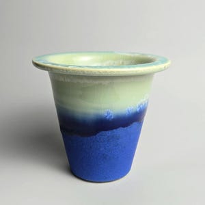Handmade 3.75" Glazed Ceramic Plant Pot With Drainage Hole // Unique Crystalline Planter [E28] - US Tariffs Included