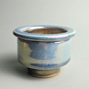 Handmade 3&quot; Iridescent Ceramic Plant Pot With Drainage Hole // Succulent Planter [E87]