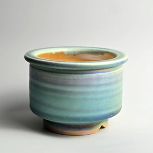 Handmade 3.75&quot; Iridescent Ceramic Plant Pot With Drainage Hole // Small Planter [E118]