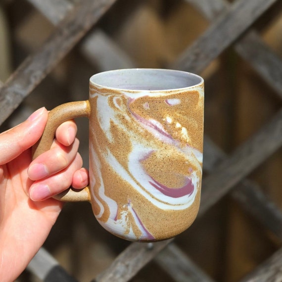 Handmade Marbled Ceramic Coffee Mug // Swirl Watercolour Stoneware Drink Cup  420ml (14oz) - US Tariffs Included - Etsy