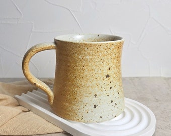 Handmade Glazed Ceramic Mug 450ml (15oz) // Speckled White Stoneware Coffee & Tea Mug