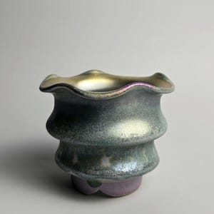 Pot de fleurs en céramique irisée de 7,6 cm (3 po) fait main avec trou de drainage // Pot pour plantes succulentes [F84] - Taxes américaines incluses