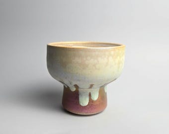 Handmade 3.5" Iridescent Ceramic Plant Pot With Drainage Hole // Mini Succulent Planter [F73] - US Tariffs Included
