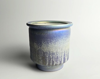 Handmade 3.5" Iridescent Ceramic Plant Pot With Drainage Hole // Succulent Planter [E86] - US Tariffs Included