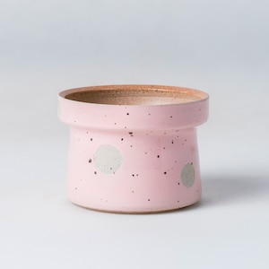 Handgemachter 10 cm Polka Dots Blumentopf Mit Drainage Niedlicher Sukkulententopf Indoor Planter Kleiner Keramiktopf