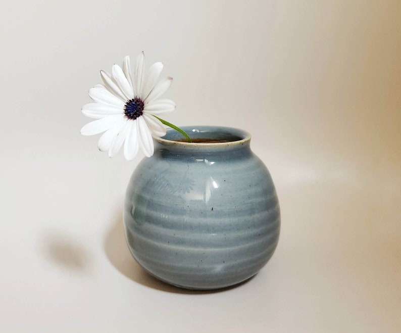 Handmade 3 Ceramic Plant Pots With Drainage / Succulent Pots / Glazed Ceramic Planters / Plant Gift Set / Small Pots / Bud Vase Blue