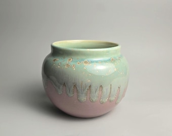 Handmade 4.5" Glazed Ceramic Plant Pot With Drainage Cute Succulent Pot Houseplant Indoor Planter [F53]