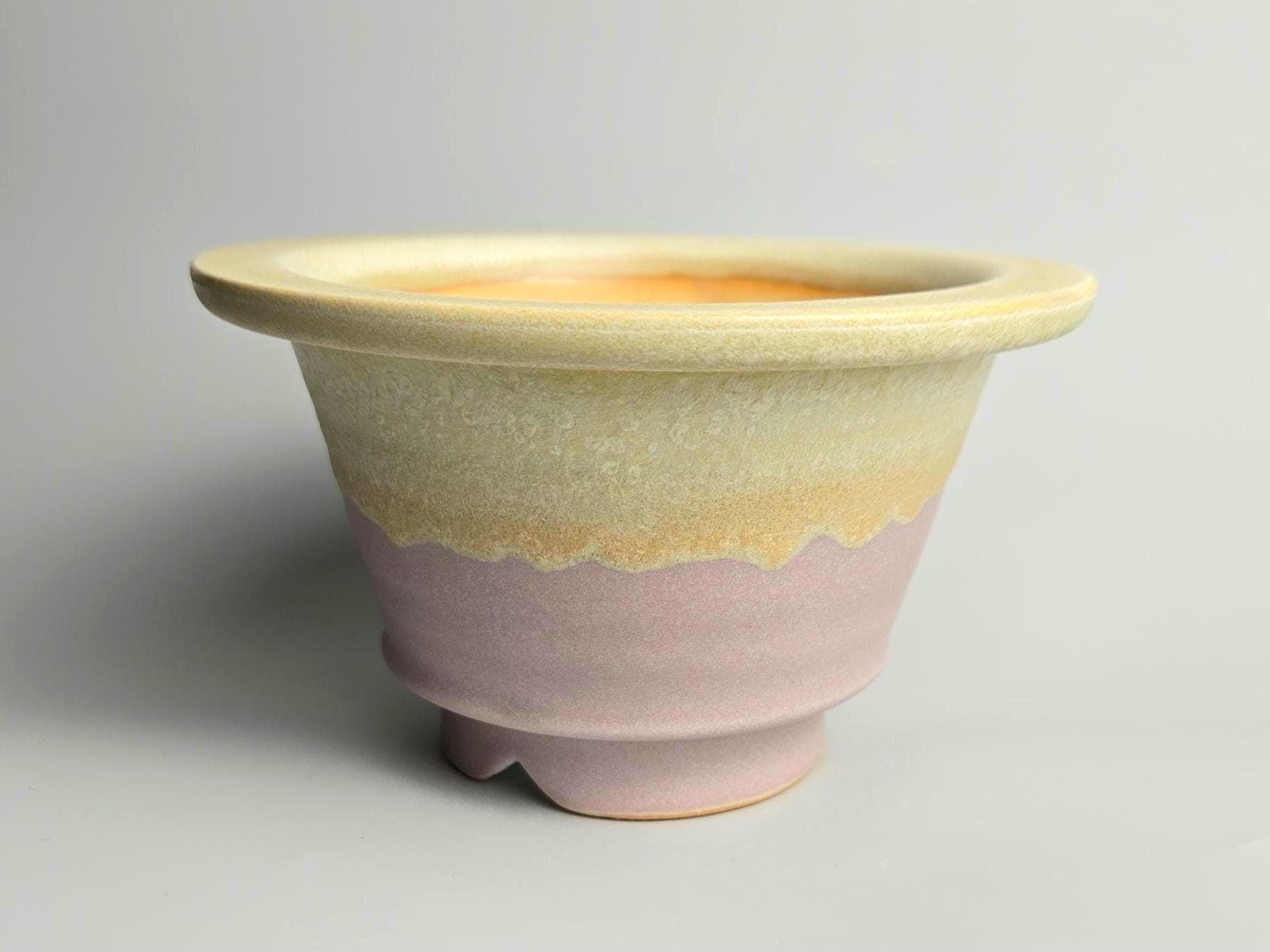 Handmade 5.5" Glazed Ceramic Plant Pot With Drainage Hole // Succulent Planter [E01]