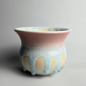 Handmade 4.5" Glazed Ceramic Plant Pot With Drainage // Cute Succulent Pot // Decorative Indoor Planter [F118] - US Tariffs Included