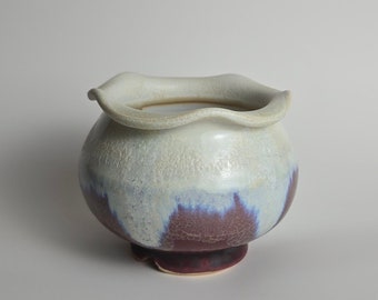 Handmade 3.5" Glazed Ceramic Plant Pot With Drainage Hole // Mini Planter [C37]