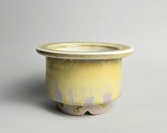 Handmade 4.25" Glazed Ceramic Plant Pot With Drainage Hole // Small Planter For Succulents & Indoor Plants [E172] - US Tariffs Included