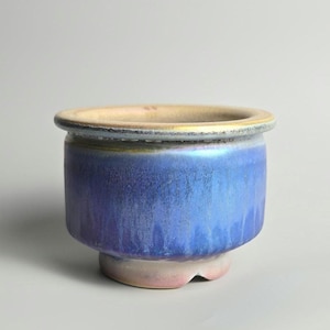 Handmade 3.75&quot; Iridescent Ceramic Plant Pot With Drainage Hole // Small Planter [D55]