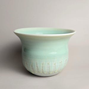 Handmade 5.25&quot; Glazed Ceramic Plant Pot With Drainage // Cute Succulent Pot // Houseplant Indoor Planter // Bonsai Pot [D229]