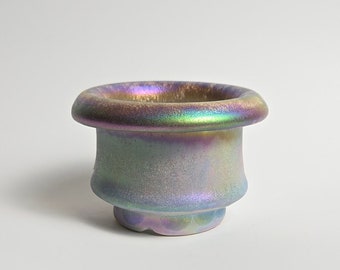 Handmade 3" Iridescent Ceramic Plant Pot With Drainage Hole // Mini Planter [B21]