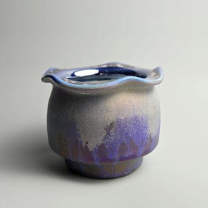 Handmade 3.5" Iridescent Ceramic Plant Pot With Drainage Hole // Succulent Planter [F21] - US Tariffs Included