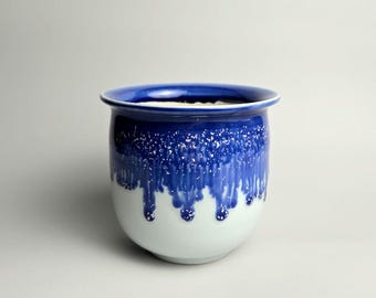 Handmade 4" Glazed Ceramic Plant Pot With Drainage // Indoor Planter For Hoya Cactus Succulents [E164] - US Tariffs Included