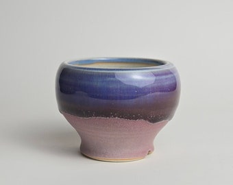 Handmade 3" Glazed Ceramic Plant Pot With Drainage Hole // Mini Succulent Planter [B31]