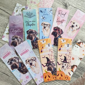 Custom Bookmark with your pet’s face (double-sided with pattern on the back)